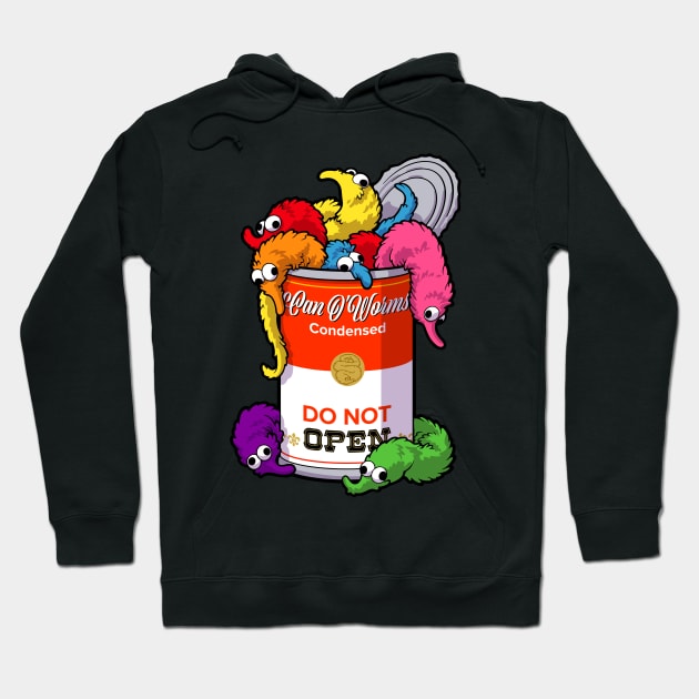 Can of Worms on a String ~ Do Not Open Hoodie by CTKR Studio